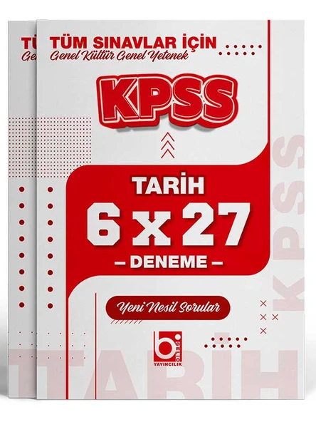 2026 KPSS Tüm Sınavlar İçin Tarih 6 x 27 Deneme Sınavı Bigelio Yayıncılık ürün görseli 1
