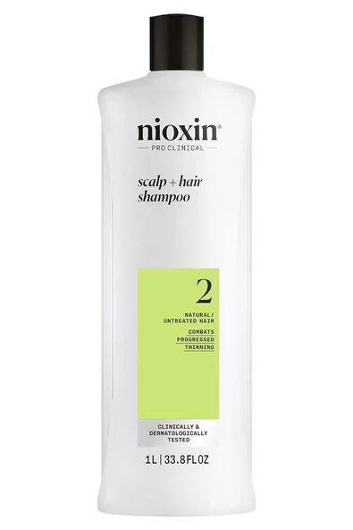 Nioxin System 2 Şampuan - İşlem Görmemiş Yoğun İnce Saçlar İçin Kalınlaştırıcı Bakım 1000ML ürün görseli 1