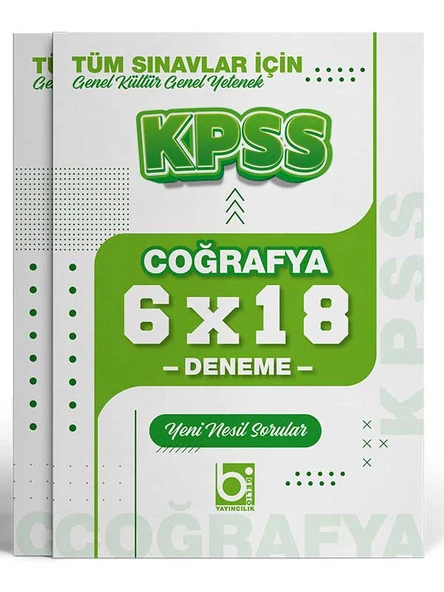 2026 KPSS Tüm Sınavlar İçin Coğrafya 6 x 18 Deneme Sınavı Bigelio Yayıncılık ürün görseli 1