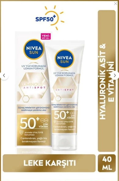 Nivea Sun Luminous630 Anti Spot Leke Karşıtı Spf 50 Güneş Kremi 40 ml ürün görseli 1