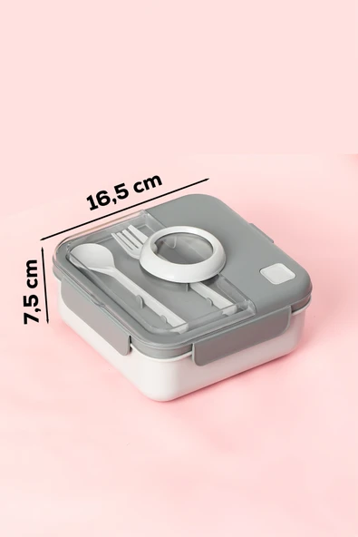 Porsima L-00927 Kaşık Çatallı Lunch Box Sefer Tası Saklma Kabı ürün görseli 1