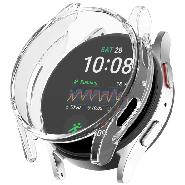 Samsung Galaxy Watch 7 40mm Uyumlu Kasa Ekran Koruyucu 360 Tam Koruma Kılıf Kapak ürün görseli 1