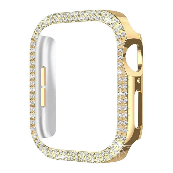 Apple Watch 10. Nesil 46mm Uyumlu Parlak Taşlı 360 Tam Koruma Kapak Kılıf ürün görseli 1
