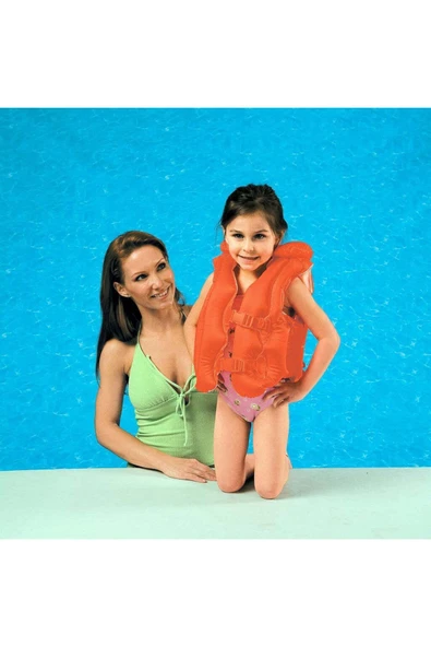 Şişme Can Yeleği Yüzme Can Yeleği Deniz Yeleği Şişme Cankurtaran Yelek Life Vest Emniyet 50x47 cm. ürün görseli 1