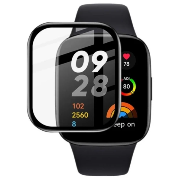 Xiaomi Redmi Watch 3 ile Uyumlu 3D Cam Full Ekran Koruyucu ürün görseli 1