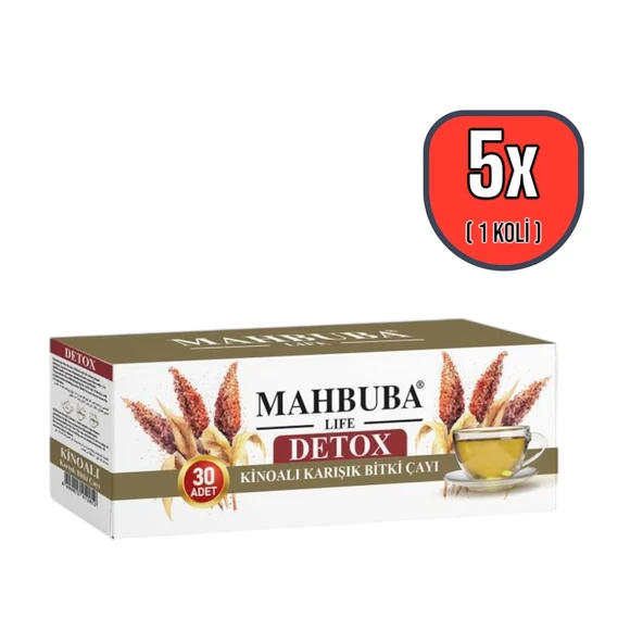 Mahbuba Kinoalı Karışık Detox Diyet Glutensiz Form Bitki Çayı 1 Aylık - ( 30 Kullanım ) Net 60gr x 5 Paket ürün görseli 1