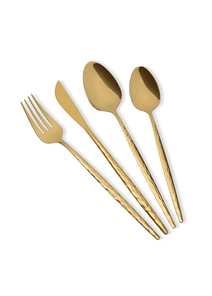 The Mia Shiny Çatal Kaşık Bıçak Takımı Gold 24 Parça ürün görseli 1