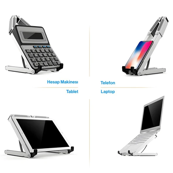 Techmaster N1 Macbook ile Uyumlu Notebook Tablet Telefon Ayarlanabilir Stand - Resim 5