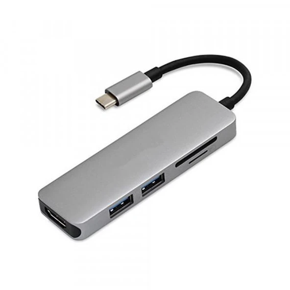 Type-C 5in1 4K Hdmi 2xUsb 3.0 Sd Tf Kart Girişli Çevirici Otg Hub ürün görseli 1
