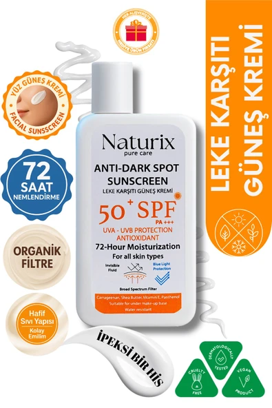 Leke Karşıtı Güneş Kremi SPF 50+ PA+++ UVA-UVB Koruma 72 Saat Nemlendirme Water Resistant - 50ml ürün görseli 1