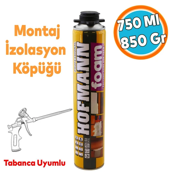 Montaj Köpüğü Profesyonel Dolgu İzolasyon Poliüretan Kapı Pencere Yalıtım 750 ml Tabanca Uyumlu ürün görseli 1