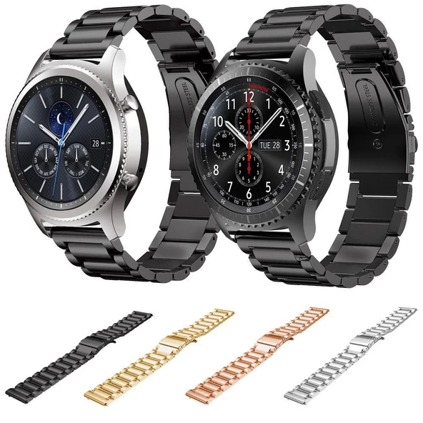 Samsung Gear S3 Frontier & Classic Metal TME Kordon Kayış Steel ürün görseli 1