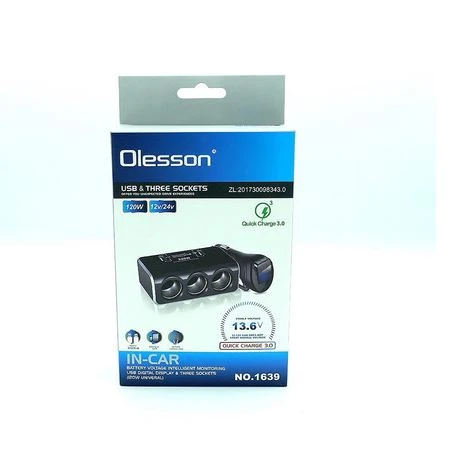 Araç Çakmak Çoklayıcı 3 Çakmak 2 Usb Çoğaltıcı Hızlı Şarj Desteği ürün görseli 1