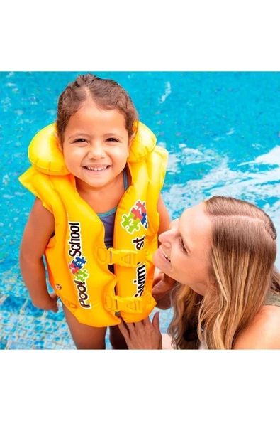 Şişme Can Yeleği Deniz Yeleği Şişme Cankurtaran Yelek Life Vest Yakalı Can Yeleği Emniyet 50x47 cm. ürün görseli 1