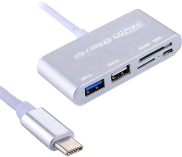 Type-C Usb C 3.1 Kart Okuyucu 2 Usb 3.0 Hub Micro Usb Şarj Girişi ürün görseli 1