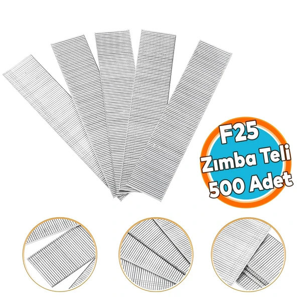 (5000 ADET) Zımba Teli F25 Sanayi Tipi 25 mm Makina Çivi Çivisi Süpürgelik Parke Ahşap Mdf Tel ürün görseli 1
