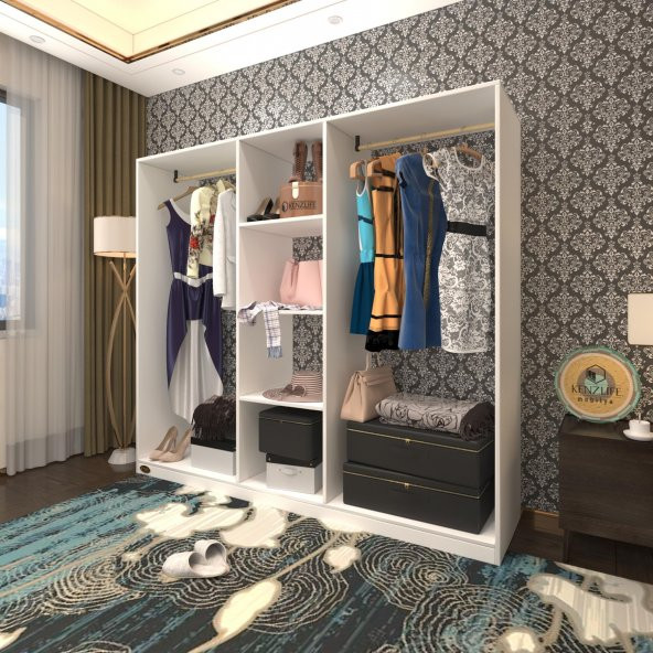 Kenzlife giysi dolabı temel 180X200X40 byz gardırop ürün görseli 1