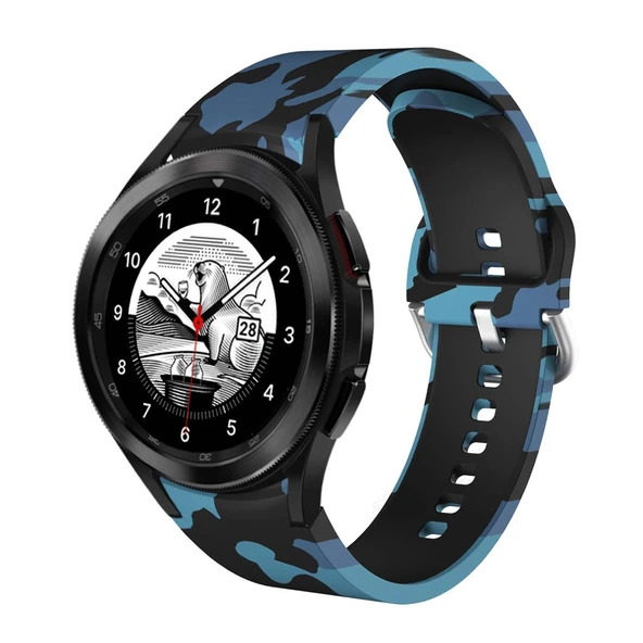 Samsung Galaxy Watch 4 5 6 7 Pro 40 42 43 44 46 47mm Uyumlu Kamuflaj Kordon ürün görseli 1