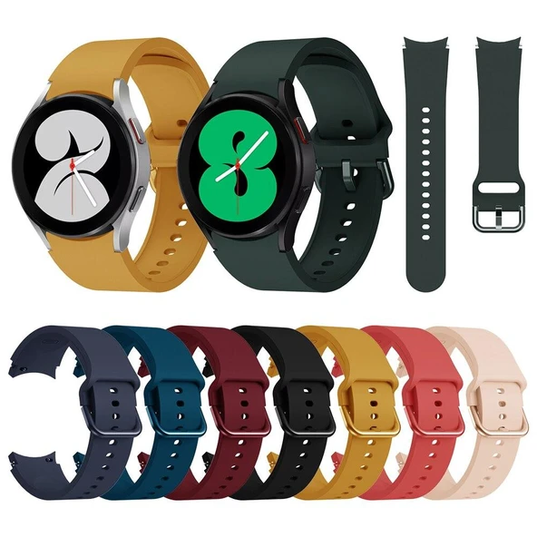 Samsung Galaxy Watch 4 5 6 7 Pro 40 42 43 44 46 47mm Uyumlu Solid Silikon Kordon ürün görseli 1
