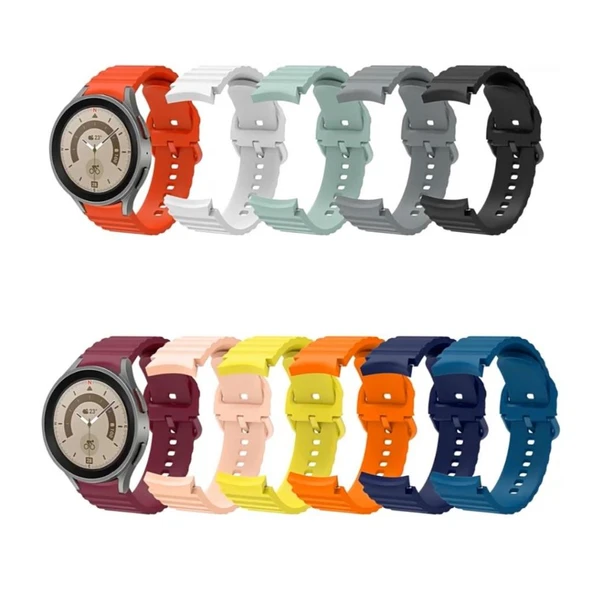 Samsung Galaxy Watch 4 5 6 7 Pro 40 42 44 46 47mm Uyumlu Luna Silikon Kordon ürün görseli 1