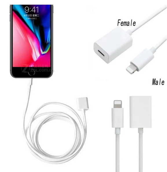 Techmaster Apple iPhone Lightning Uzatma Kablosu 2 Metre - Resim 2