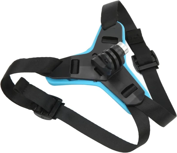 GoPro ile Uyumlu Aksiyon Kamera Kask Alt Çene Bağlantı Aparatı Pratik Mavi ürün görseli 1