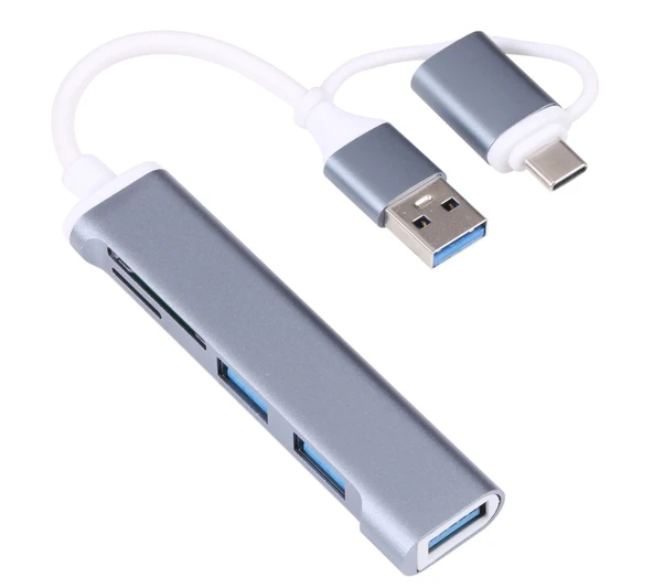 Type-C Usb 3.0 Sd Tf Kart Okuyucu 3x Usb 3.0 Hub Çevirici A807 ürün görseli 1