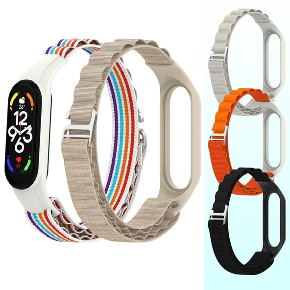 Xiaomi Mi Band 3 4 5 6 7 Uyumlu Alpine Loop Örgü Kordon Kayış ürün görseli 1