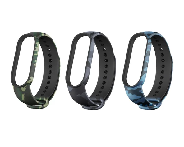Xiaomi Mi Band 5 Mi Band 6 Mi Band 7 Uyumlu Kordon Kamuflaj Desen ürün görseli 1