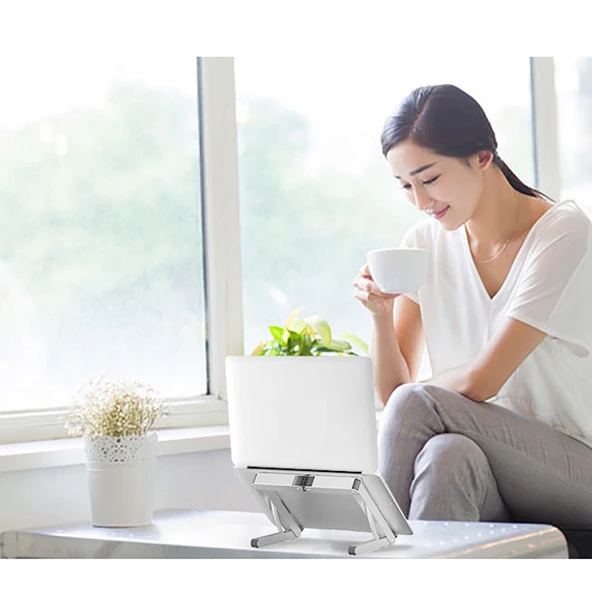N1 Metal Macbook Notebook Kitap Okuma Standı Katlanabilir - Resim 3