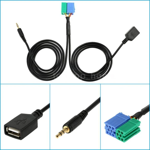 Kia Hyundai ile Uyumlu Usb ve Aux Kablosu Sku22 ürün görseli 1