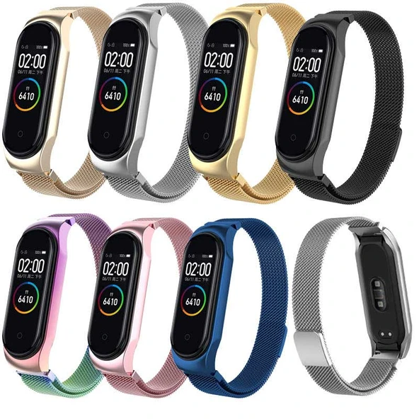 Xiaomi Mi Band 5 Mi Band 6 Uyumlu Metal Hasır Kordon Kayış ürün görseli 1