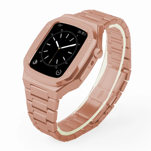 Apple Watch 4 5 6 44mm Uyumlu Paslanmaz Çelik Zırh Armor Kasa Kordon ürün görseli 1