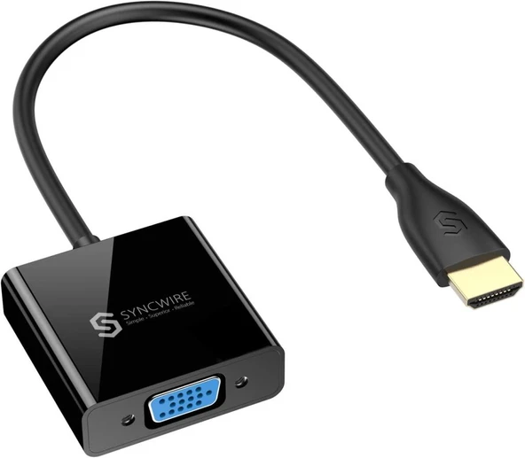 Syncwire HDMI to VGA Ses ve Micro Usb Çıkışlı Adaptör Çevirici ürün görseli 1