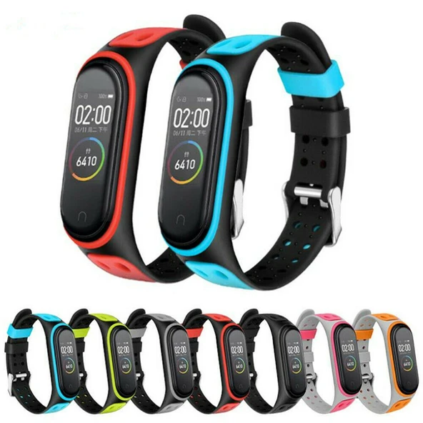 Xiaomi Mi Band 5 6 7 Uyumlu Delikli Spor Silikon Kordon Kayış ürün görseli 1