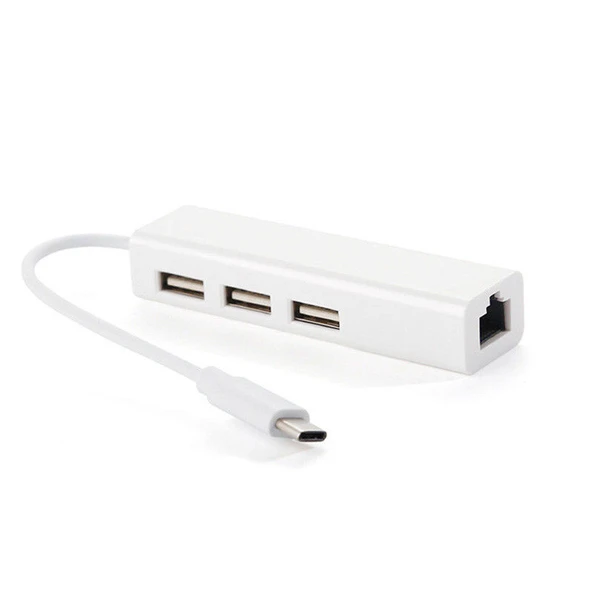 USB-C 3.1 Type-C 3 Port Usb 3.0 ve RJ45 Yüksek Hızlı Ethernet ürün görseli 1