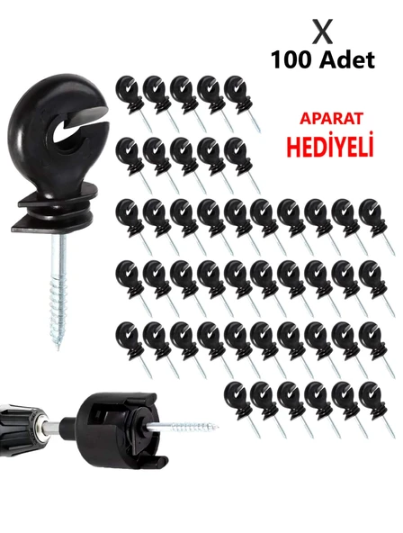1. Kalite İzolatör Elektrikli Çit Teli İçin Vidalı 100 Adet-İzalatör Sıkma Aparatı Hediye ürün görseli 1