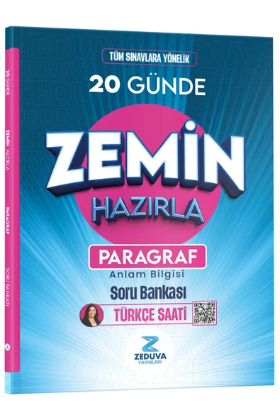 Zeduva Yayınları Türkçe Saati 20 Günde Zemin Hazırla Paragraf Anlam Bilgisi Soru Bankası ürün görseli 1