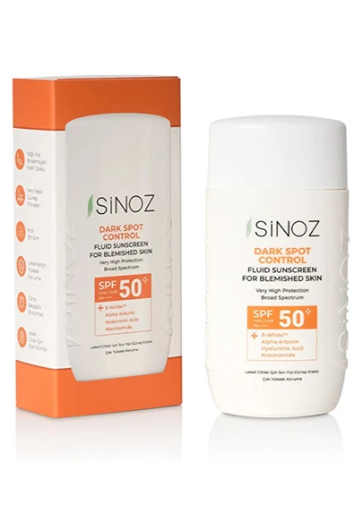 Sinoz SPF 50+ Lekeli Ciltlere Özel Sıvı Güneş Kremi – Leke Karşıtı, Hafif Yapı, Yüksek Koruma, 50 ml ürün görseli 1
