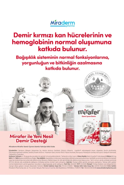 Miraderm MİRAFER DEMİR 30 ML DAMLA - Resim 2