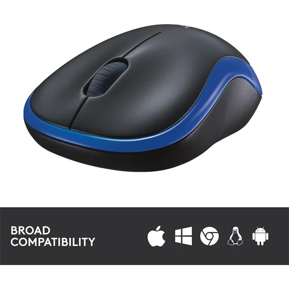 Logitech M185 910-002236 Mavi Optik Kablosuz Mouse - Resim 3