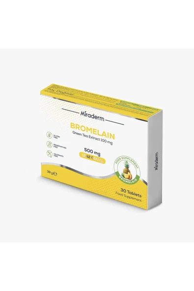 MİRADERM PHARMA MİRADERM BROMELAİN 500MG 30 TABLET ürün görseli 1