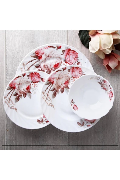 Opal Tatlı Tabak Rose Desen 17.6 cm 6 Adet - Resim 2