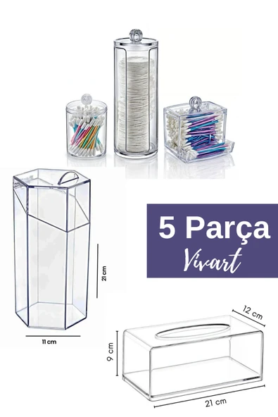 Vivart Blackstone 5 Parça Makyaj & Takı Organizer Seti ürün görseli 1