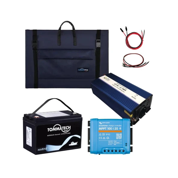 200W Marin Solar Paketi 200W Taşınabilir Panel 500W UPS İnverter 1.3KW Lityum Batarya ürün görseli 1