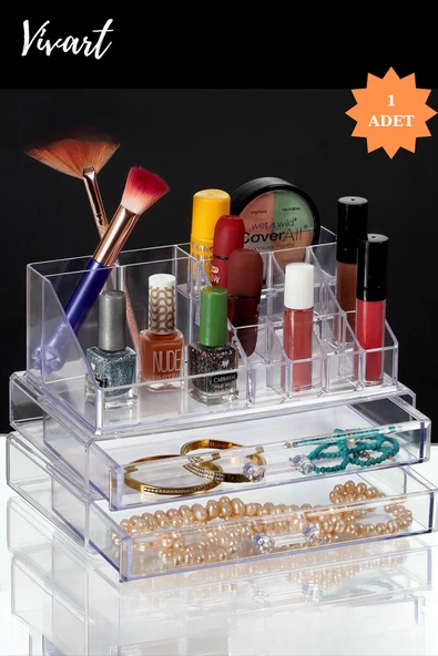 2 Katlı Çekmeceli Makyaj Düzenleyici Organizer Set ürün görseli 1