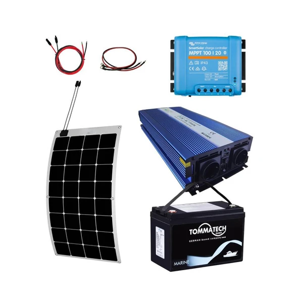 1020W Marin Solar Paketi 170W Esnek Panel 1500W UPS İnverter 1.3KW Lityum Batarya ürün görseli 1