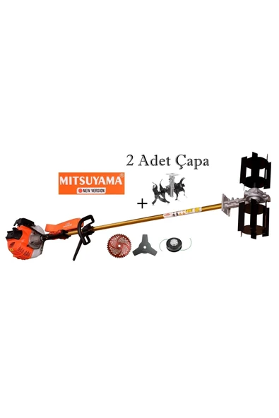 Mitsuyama Japon Benzinli Yan Tırpan + Toprak Çapalama Aparatı (2 Adet Çapa) 4.2kw 5.7hp ürün görseli 1