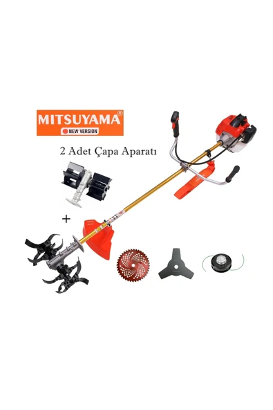Mitsuyama Benzinli Yan Tırpan + Toprak Çapalama Aparatı ( 2 Adet Çapa Aparatı ) 4.2kw ürün görseli 1