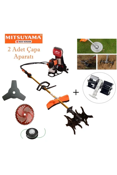 Mitsuyama Japon Sırt Tırpan Toprak Çapalama Makinesi (2 ADET ÇAPA APARATI) Marpex Model ürün görseli 1